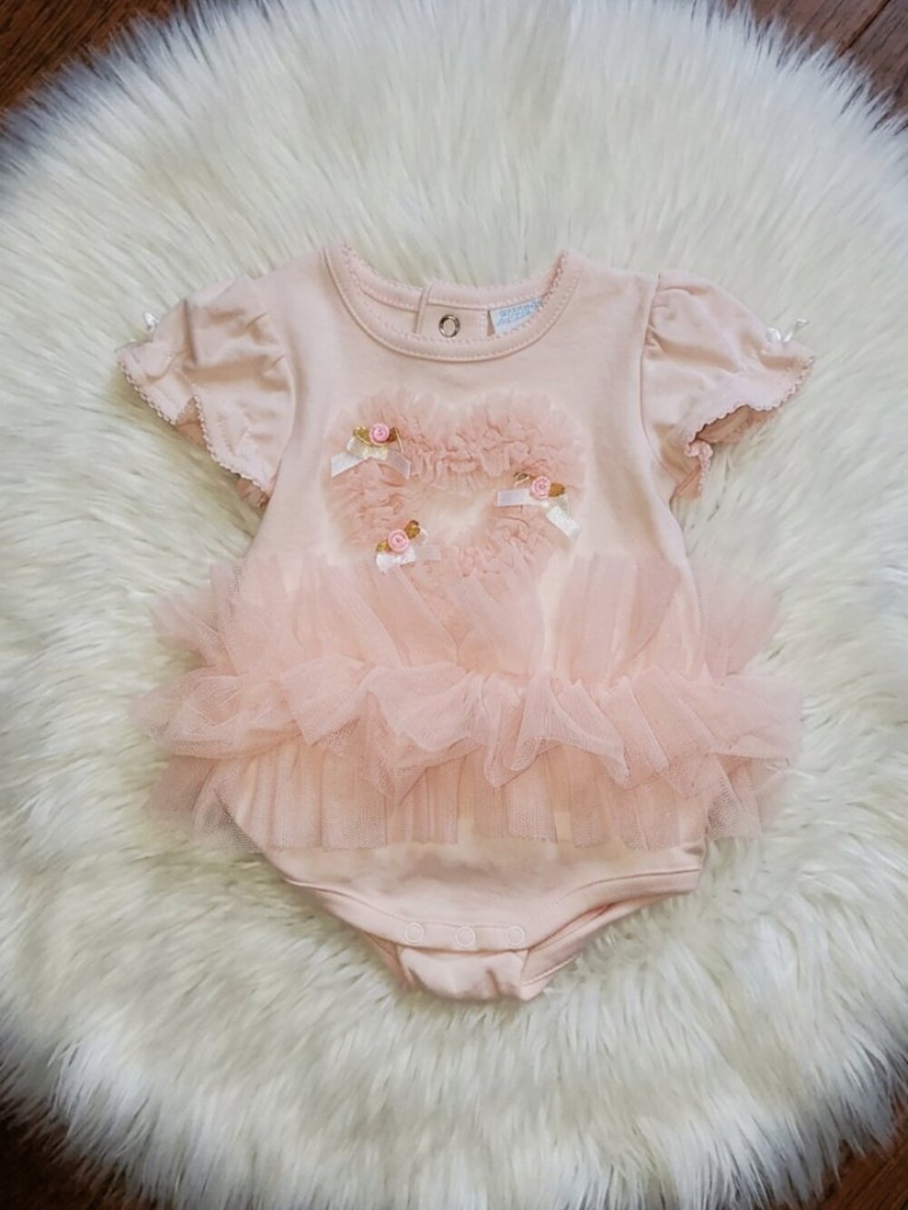Edgehill Collection Pink Heart Tutu Bodysuit Size 3m Girls